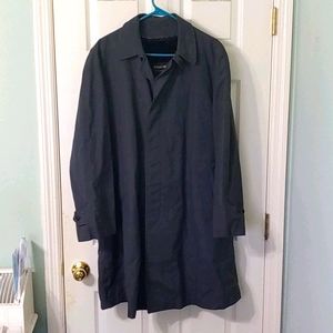 London Fog Alpaca Fur Lined Trench Coat 42 Short